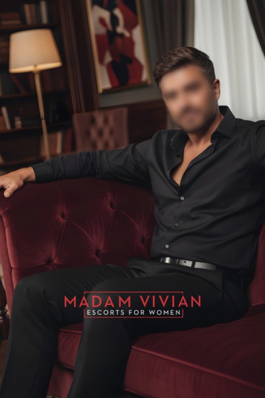 Elegant city evening with elite male escort agency gentleman